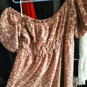 Floral Print Distt Pink Size 14 Dress